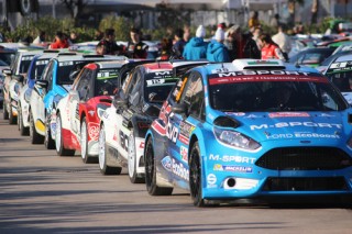 Monte-Carlo - JAN 24 : Rally Cars are Lined up on the port Hercule of Monaco WRC Monte Carlo Rally 2016, south of France on January 24, 2016 in Monte-Carlo, Monaco